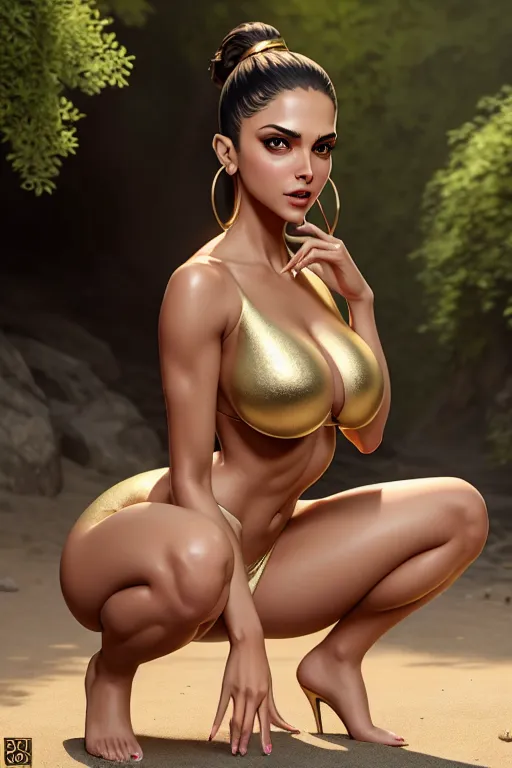 Dopamine Girl A Concept Art Of Deepika Padukone Naked Squatting