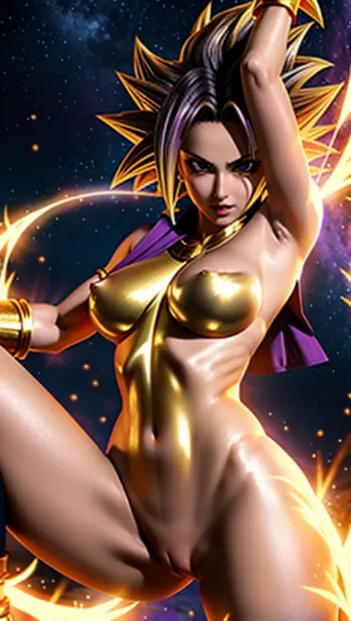 Dopamine Girl Naked Women Super Saiyan Warrior Caulifla With Gold