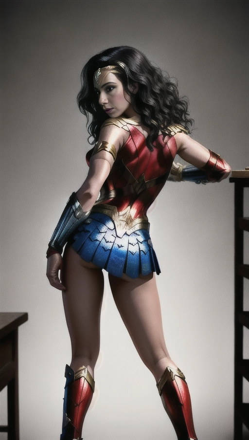 Dopamine Girl Wonder Woman Bending Over A Table Slap Mark On Her Ass