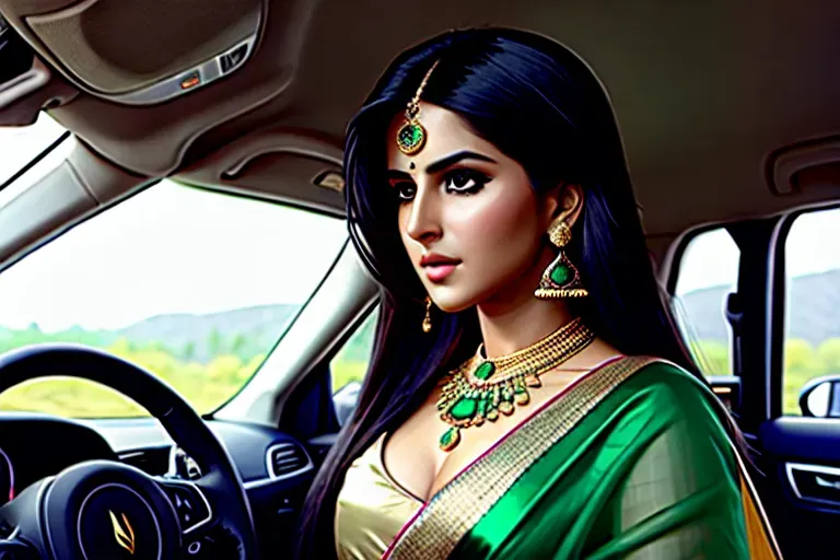 Dopamine Girl A Digital Art Of Katrina Kaif Wearing Indian Saree