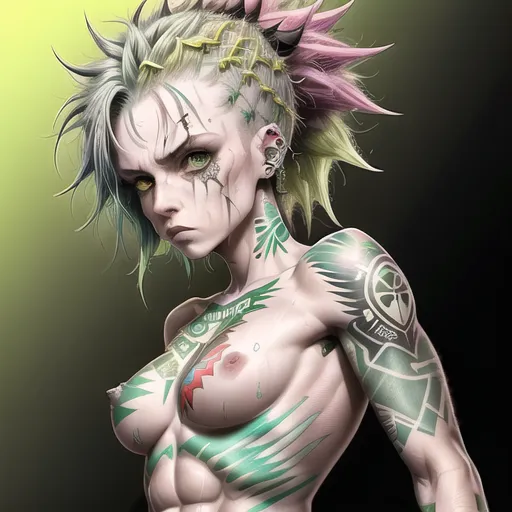 Dopamine Girl Punk Marie Curie Green Hair Tattoos A Lot Of