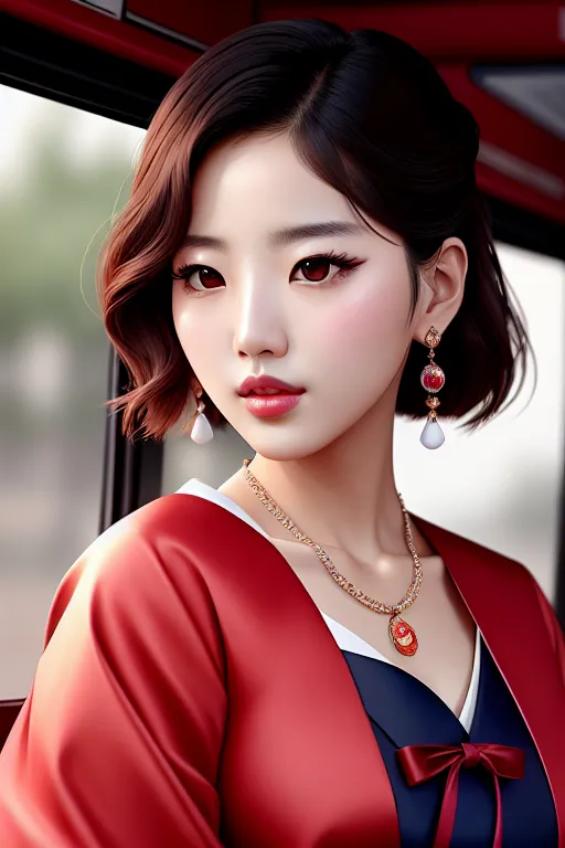 Dopamine Girl A Digital Painting Of Bae Suzy Wearing Hanbok In The