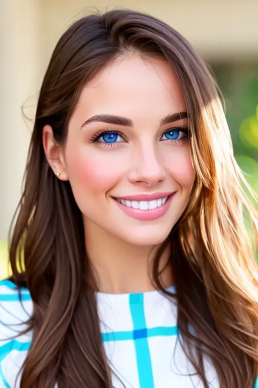 Dopamine Girl Pretty Sweet Faced Brunette With Blue Eyes Smiling