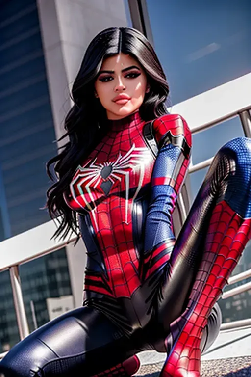 Dopamine Girl Ultra Realistic Photo Of Kylie Jenner In A Spiderman