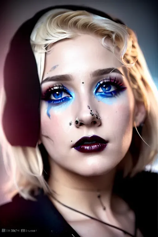 Dopamine Girl Sad Beautiful Blonde Woman With A Tear Stained Makeup