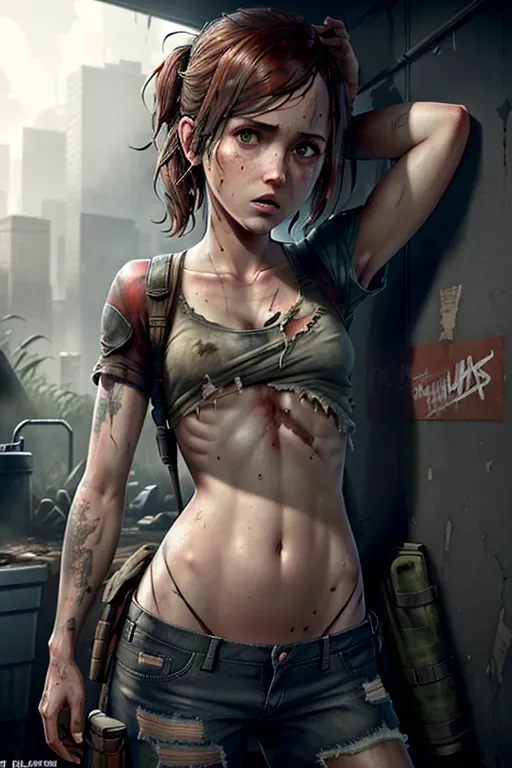 Dopamine Girl Ellie From The Last Of Us Nude Torn Clothes Dirty