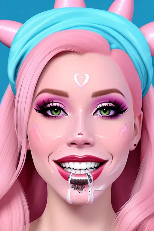 Dopamine Girl A Digital Painting Of Belle Delphine With Cum On Her