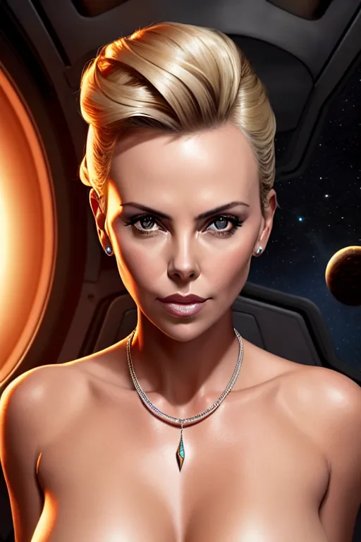 Dopamine Girl A Digital Painting Of Charlize Theron Naked In The