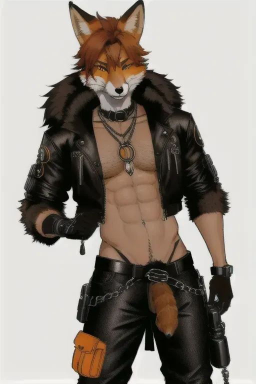 Dopamine Girl Furry Anthro Fox Canine Cyberpunk Male Fur