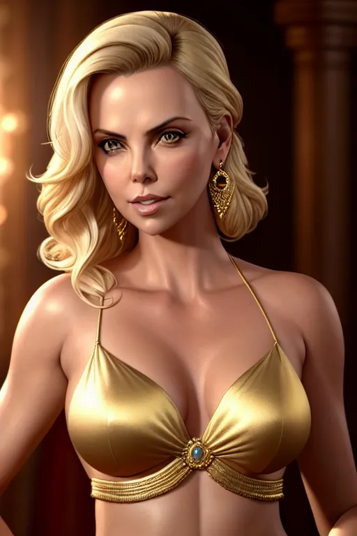 Dopamine Girl A Concept Art Of Charlize Theron Wearing Indian Seri