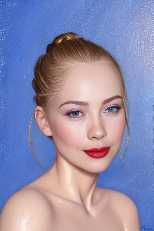 Dopamine Girl Large Blue Eyes Textured Skin Beautiful Lips