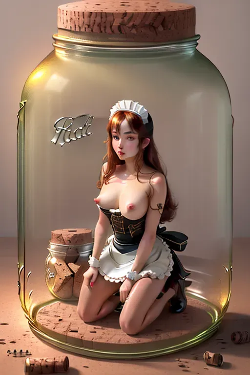 Dopamine Girl In Glass Jar Kneeling Nsfw Naked Full Body