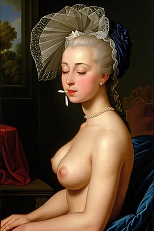 Dopamine Girl Painting Marie Antoinette Naked Leg Spread Century