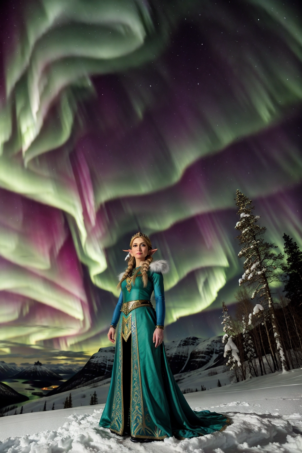 Dopamine Girl Princess Zelda Full Body Portrait Norwegian Mountains