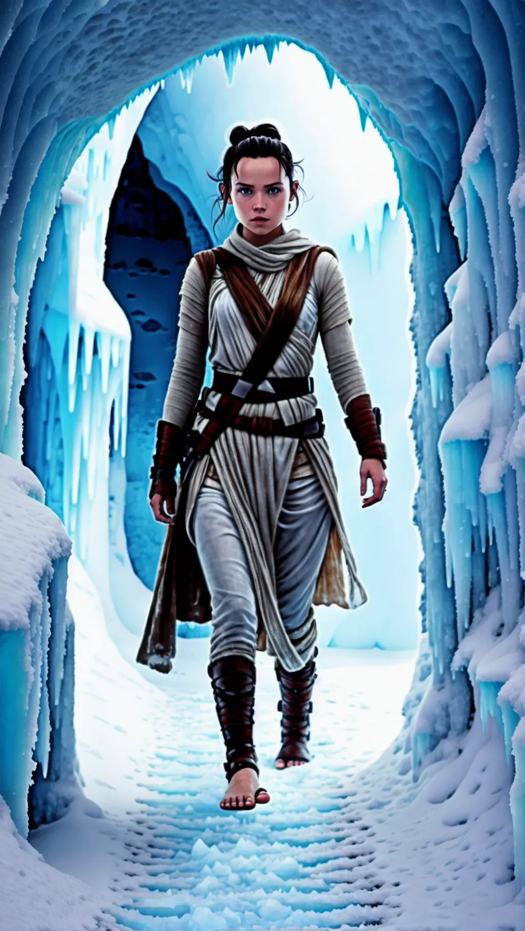 Dopamine Girl Barefoot Rey Skywalker Wearing Her Normal Attire While