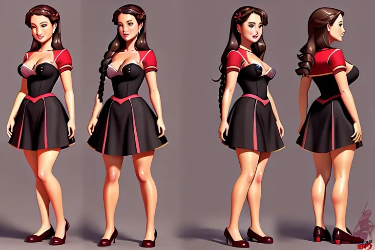 Dopamine Girl Dpmg Milana Vayntrub V Model Sheet Full Body Wide