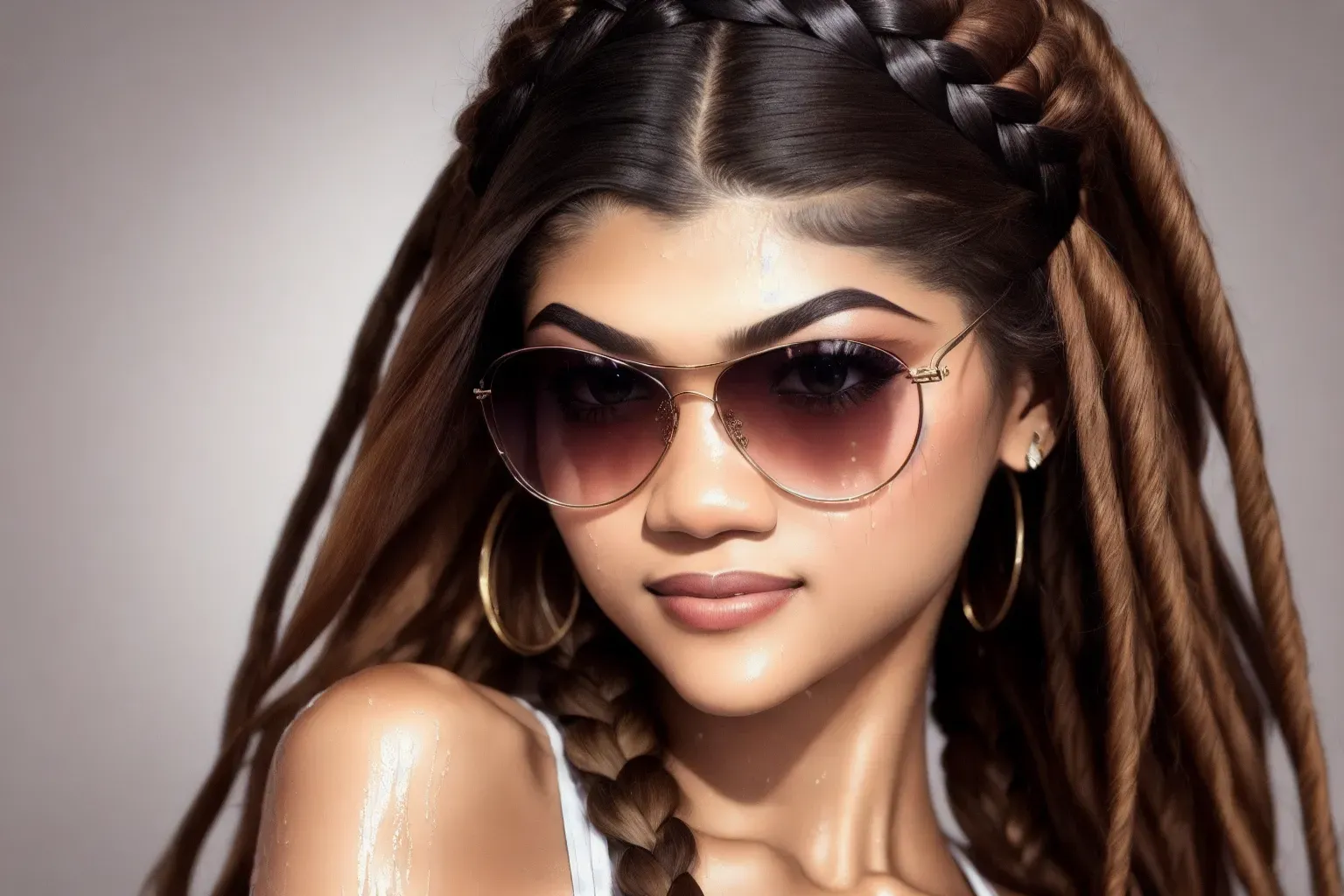 Dopamine Girl A Realistic Concept Art Wide Shot Of Zendaya