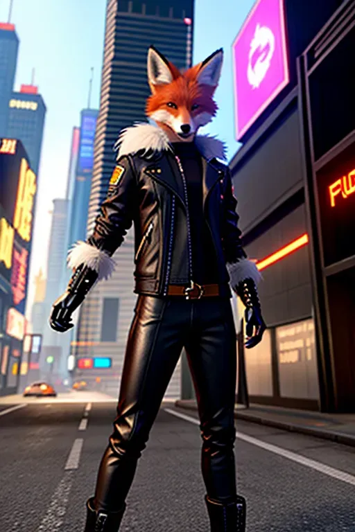 Dopamine Girl Furry Anthro Fox Cyberpunk Knot Cock Male Androgynous