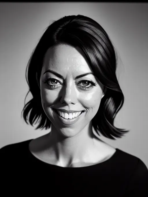 Dopamine Girl Generate A Black And White Ai Portrait Of Aubrey Plaza