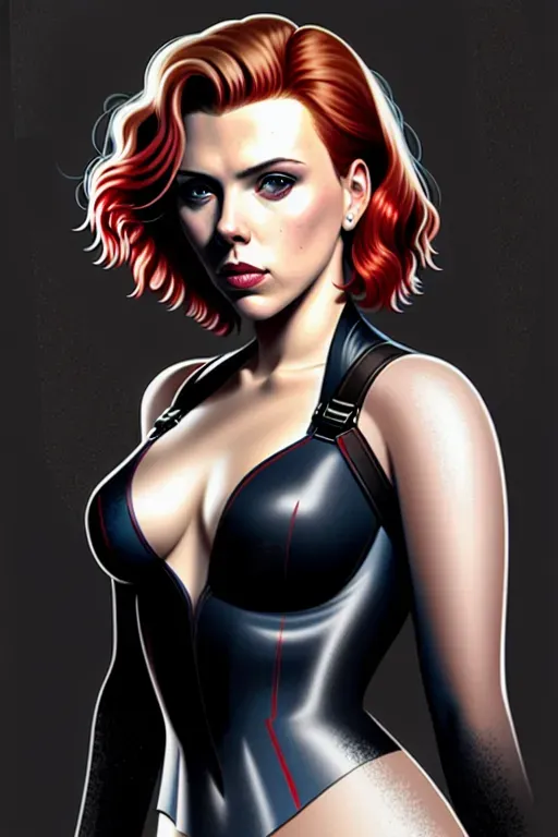 Dopamine Girl A Digital Painting Of Scarlett Johansson As Black Widow