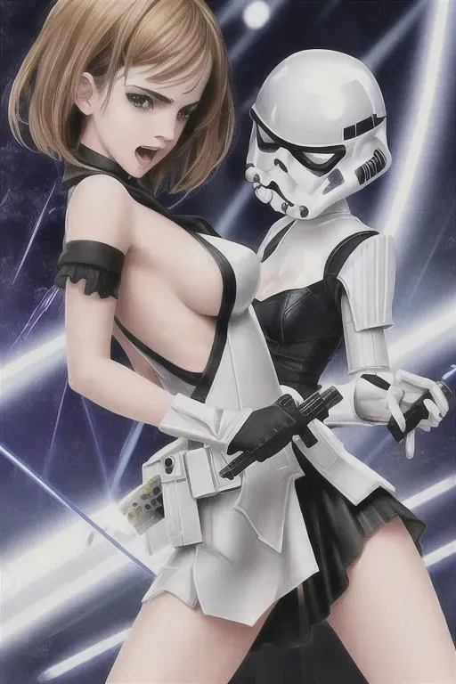 Dopamine Girl Emma Watson Revealing Tits Ahegao Face Storm Trooper