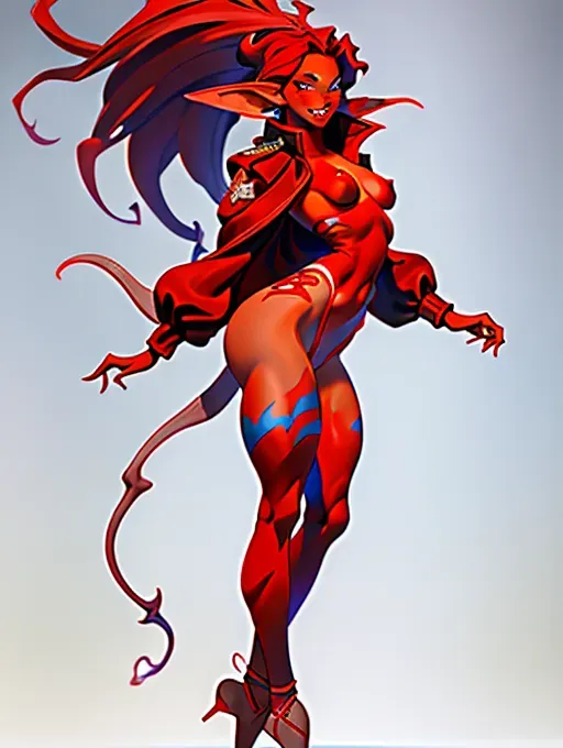 Dopamine Girl A Digital Full Body Painting Of An Impish Fiend