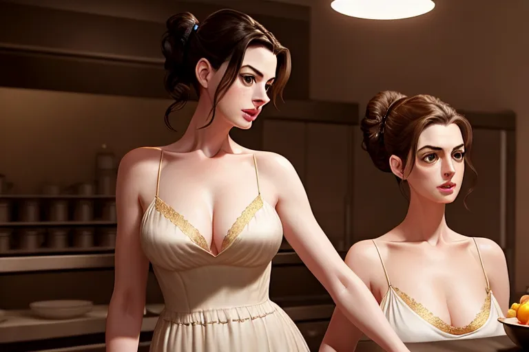 Dopamine Girl A Concept Art Of Anne Hathaway Wearing Nightgown