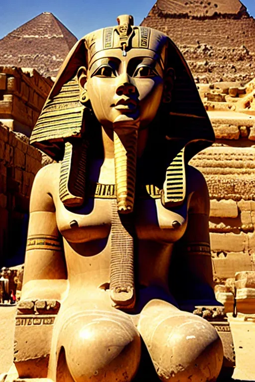 Dopamine Girl Ancient Egyptian Naked Heiroglyphics Sphinx AWznjPjwJzE