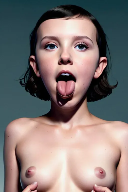 Dopamine Girl Millie Bobby Brown Naked Outside Mouth Open With