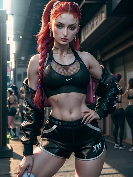 Dopamine Girl A Concept Art Wide Shot Of Milf Sophie Turner