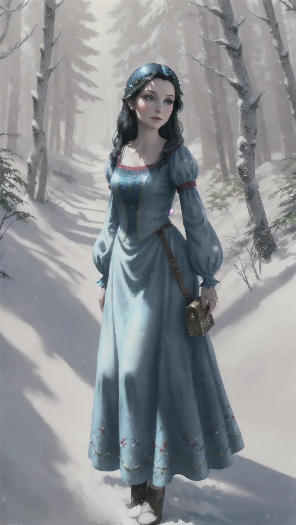 Dopamine Girl Realistic Concept Art Illustration Of Disneys Snow