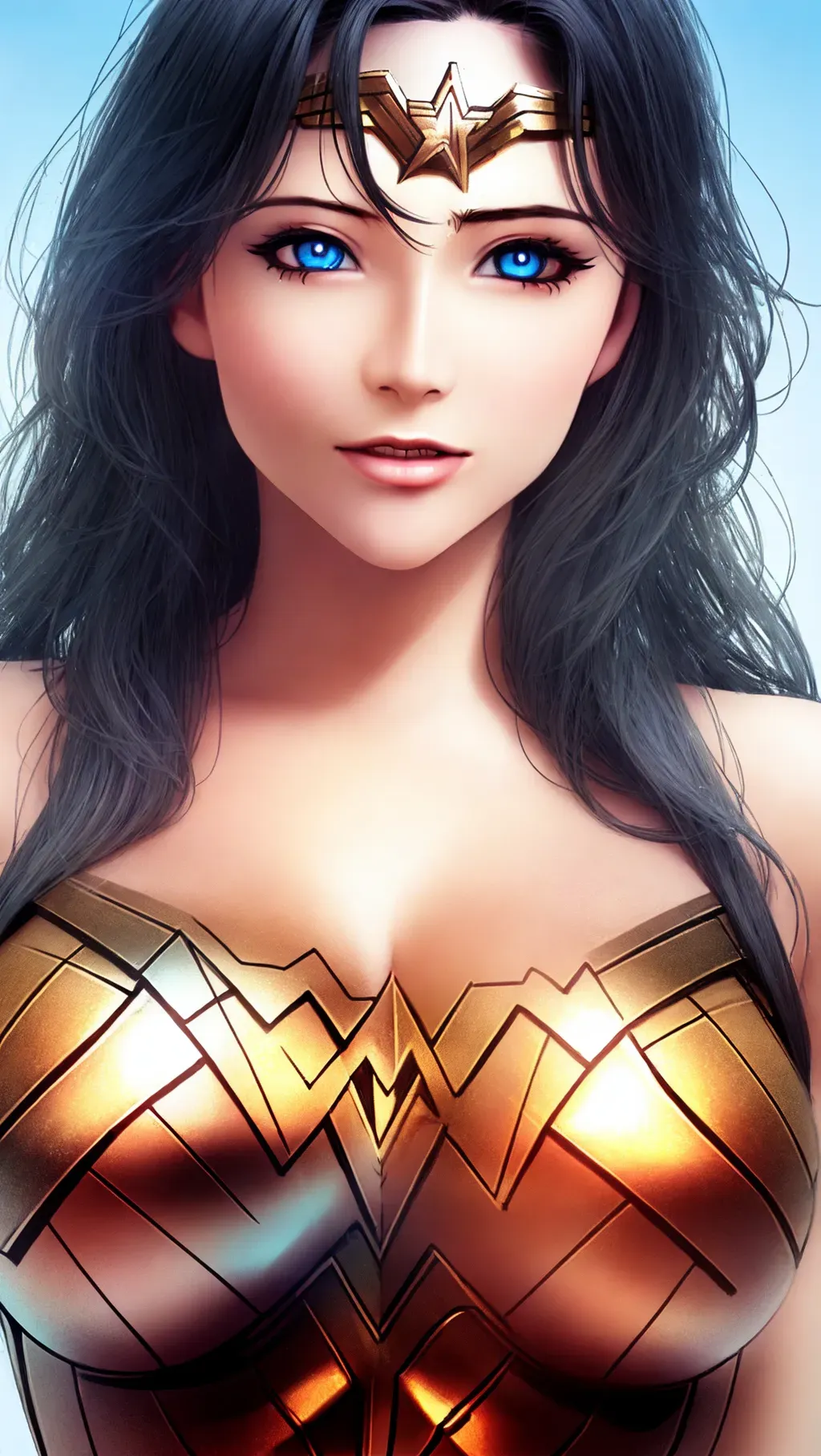 Dopamine Girl - realistic illustration of Wonder Woman with big tits, ready  for sex, detailed shading on chest, realistic chest, detailed eyes, black  hair GdVQvkP4zBr