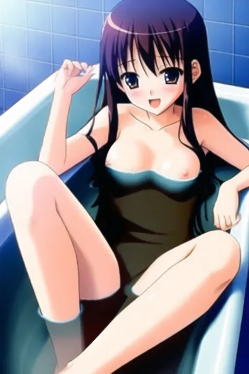 a hot naked girl masturbating in a bath
