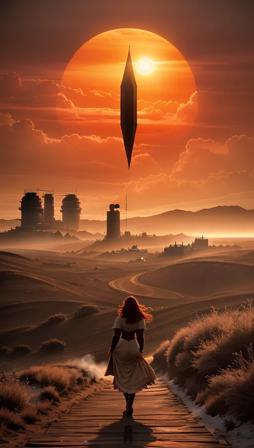 The sun in the sky has a giant vertical pupil running down the middle