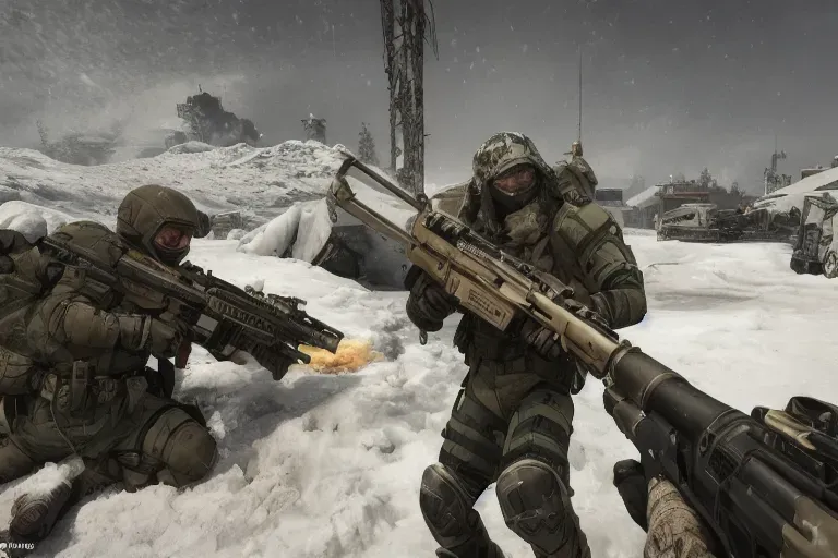 A first person shooter for women, A first person shooter for girls, A feminine first person shooter, A first-person shooter for women, a first-person shooter for girls, a feminine first-person shooter, masterpiece x best_quality, multiple women, multiple girls, weapons, armor, action-packed, photorealistic graphics, futuristic, power armor, blonde, brunette, black haired, pov, first-person perspective, armored, power armored, FarCry type, poles of corpses in the background, arctic, snow, winter, blizzard