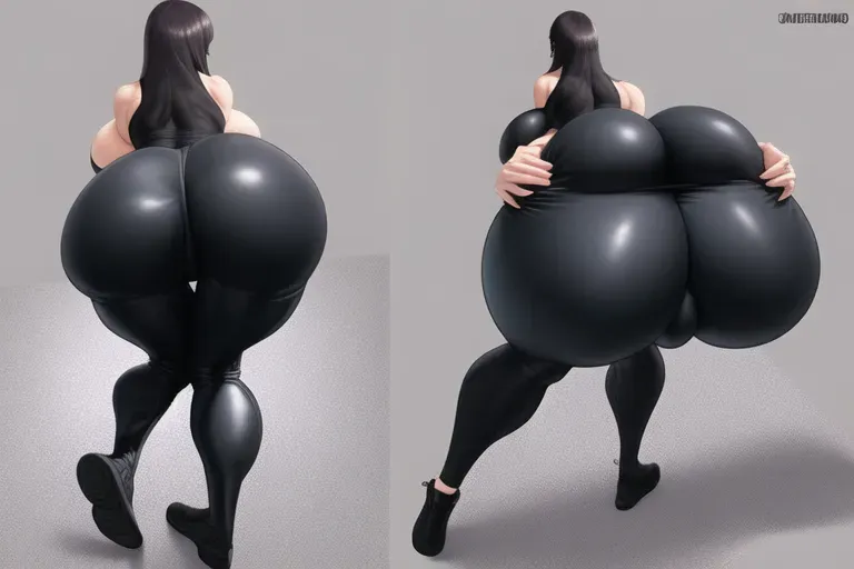 skin tight leggings, huge ass, bending over, full body, massive breasts