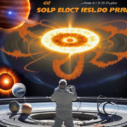 Giant solar flares erupt from the sun and coil around the planets