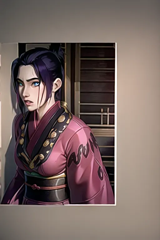 arcane style, 1girl, portrait, distr, highres, small breasts, league of legends, short hair, long sleeves, looking at viewer, green eyes, parted lips, solo , ((masterpiece)), absurdres, <lora:dpmg_arcane:1> , drooling, grabbing, firm breasts, dark black hair, dark yukata, dark kimono, black stockings, solo focus, shiny skin, sweat,wet, purple eyeliner, soft feminine facial features, red kimono , kunoichi, photo referenced, best quality, detailed face and eyes, slender, seductive, ultra high res, matching eyes, almond shaped eyes