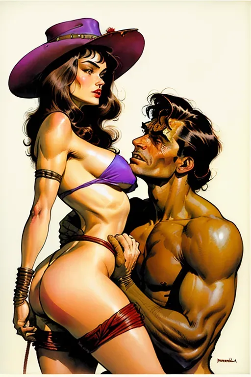bondage by Frank Frazetta, Milo Manara, Moebius, Enki Bilal
