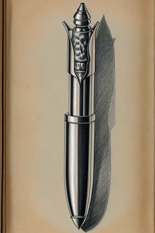 scientific journal of historical bullet casings, detailed notes, detailed drawing of bullet casings, sketch