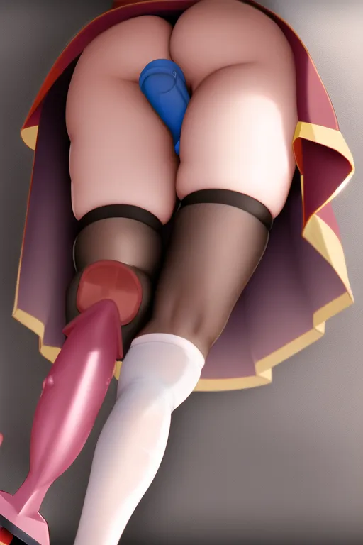 Megumin upskirt, dildo in ass