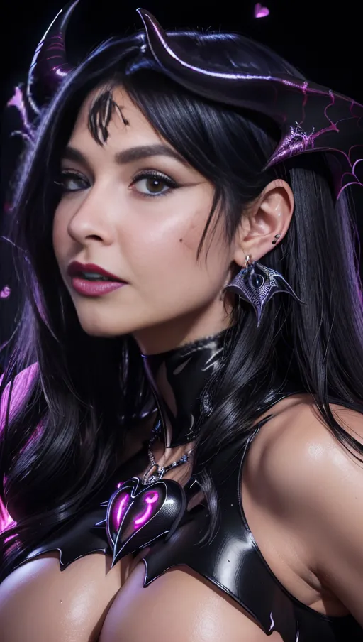 best quality, (((ultra high res))), (detailed face and eyes), hearts, perfect face, big choker, earrings, jewelry, glowing heart, heart necklace, ((((big heart pasties)))), ((black hair)), ((((succubus)))), dark background, ((very giant tits)), ((symbiote girl)), ((female symbiote transformation)), ((symbiote goo)), ((face closeup)), ((((claws))))