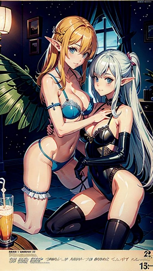 ((64k resolution, ultra high quality, ultra high detail, comic strip, comic book style, cartoon character, fantasy setting with two Elf princesses, characters are seductive Victoria Secret models, the image is broken down into separate images, six girls, fuck orgy, fingering, pussy licking, cunninglingus,
masterpiece, <lora:dpmg_add_detail:0.5>, lesbians only, ((remove text)), characters are sex addicts, ((ultra maximum immersive))