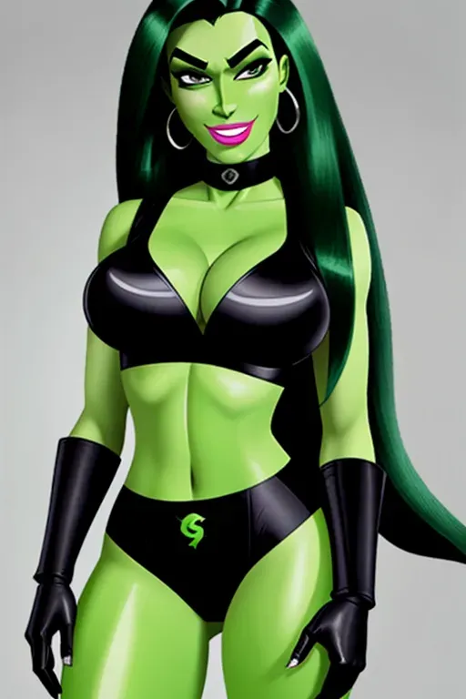 Shego, Kim possible, light green skin, black panties