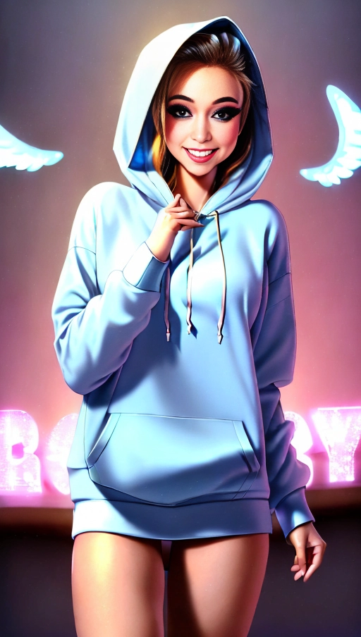 a 64k high detail photo full body shot,
Most Detailed,
HDR,
Professional,
Standing in a hoodie,
Perfect tits,
five slender fingers,
silky hair,
Beautiful face,
beautiful lips,
blue eyes,
curved eyebrows,
curved eyelid,
pale skin,
satisfaction,
tattoo,
ultra realistic,
smooth,
8k,
studio lighting,
surreal,
Angel Wings,
(((Angelic Lighting))),
Love,
Hope,
((Magic casting)),
(Magic)
Crown,
Smiling,
Queen,
happy,
Glory,
Warrior,
Angels,
Angelics,
(((with clothing))),
((((Has clothing on))))
(((Covered with clothes)))
((((Has Clothes))))
(((military))),
Positivity,
(((((Happiness))))),
(((((Happy)))))
enjoyment,
delight,
jubilant,
elated,
ecstasy,
((enraptured)),
sweaty,
saving,
God,
Royalty,
Morality,
Goodness,
True Good
Whatever Else need be written here in the ways that my proxy relayed, ((((Best)))), (Hope), (((Cinematic))), ((in hoodie)), not naked, non-nude, Hoodie, ((God Technology))