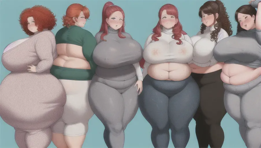 heaving saggy tits, belly hanging over waistband, mommy, milf, covered in freckles, fat belly, an SSBBW woman, extremely obese, redhead, covered in freckles, curly hair, plump lips, puffy lips, belly sagging over waistband, belly reaching knees, belly rolls, love handles, hyper hips, unrealistic proportions, hyper proportions, obese, morbidly obese, very fat, white turtleneck sweater, grey yoga pants, huge belly, huge butt, huge breasts, massive butt, massive breasts, flabby saggy fatrolls, huge and wide body, impossibly obese, heaving belly rolls, belly sagging towards knees, saggy belly, one person