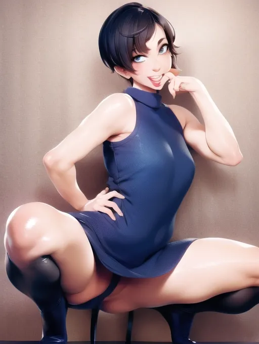 sexy anime slut, squatting pose, perfect pose, perfect hands, short pixie hair cut, ahegao face, gorgeous ahegao face, beautiful face, sexy anime eyes,
<lora:GypxAKrLzld_tubular_puffy_tits:1>
<lora:dpmg_3d_rendering:.5>