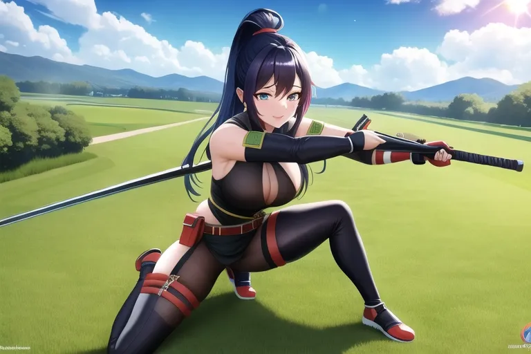 Female shinobi at the shinobi academy, doing training with other female shinobis