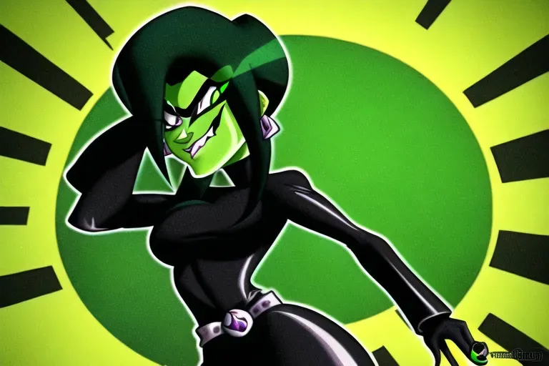 Shego from kim possible in the art style of afrobull
