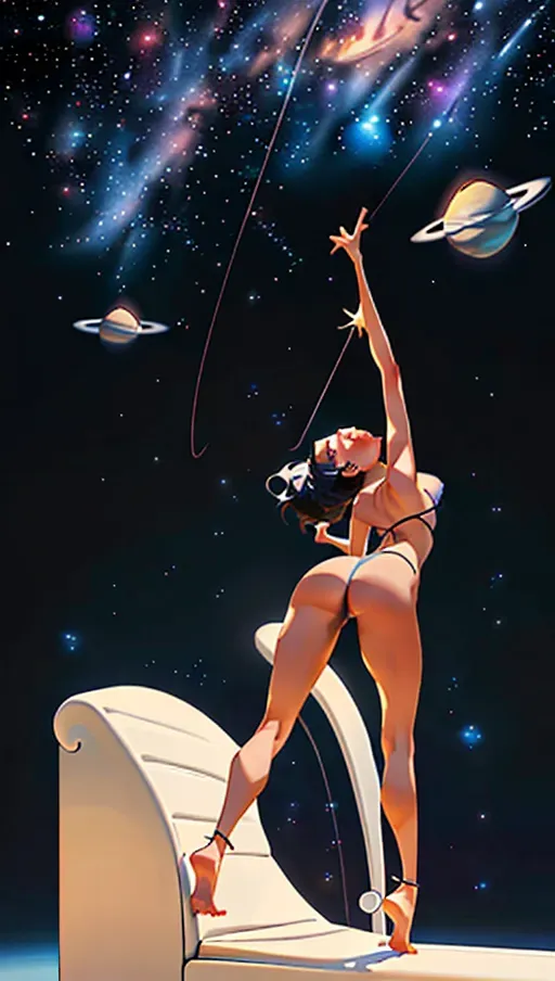 naked, sexy, realistic, face details,
Masterpiece, full body, big breasts, black string, no brah, slim, lean body, cute navel, big ass, nice ass, cute ass, outer space background, laying on a couch, good anatomy, full body, sexy legs, sexy face, ginger, standing on all fours, showing butt,